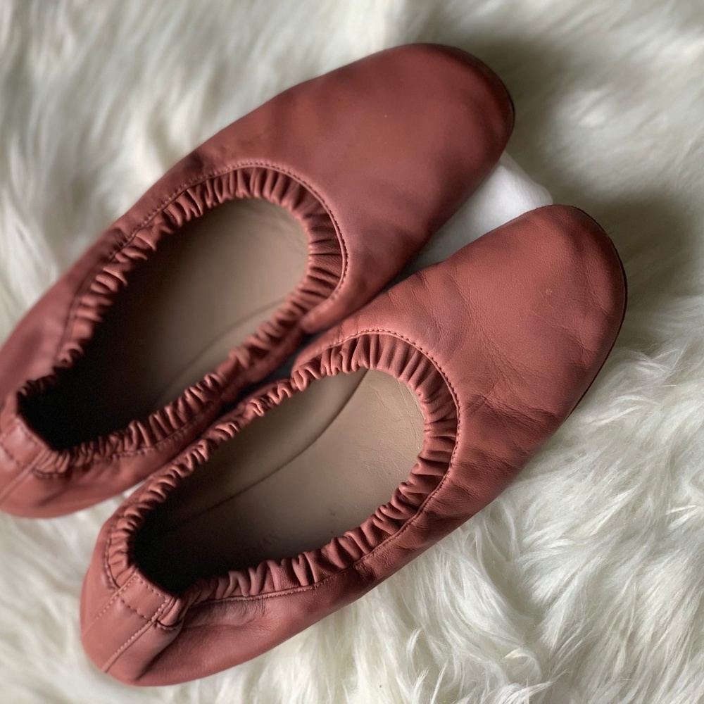 Stuart Weitzman Pink Dark Rose Gina Ballerina Flat